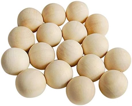 sharprepublic 100Pcs Natural Wooden Beads for Crafts Loose Solid Wooden Beads Round Wood Ball No Holes for DIY Handmade Jewelry Making Bracelet Garland Hair - 10mm
