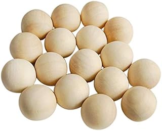 sharprepublic 100Pcs Natural Wooden Beads for Crafts Loose Solid Wooden Beads Round Wood Ball No Holes for DIY Handmade Jewelry Making Bracelet Garland Hair - 10mm
