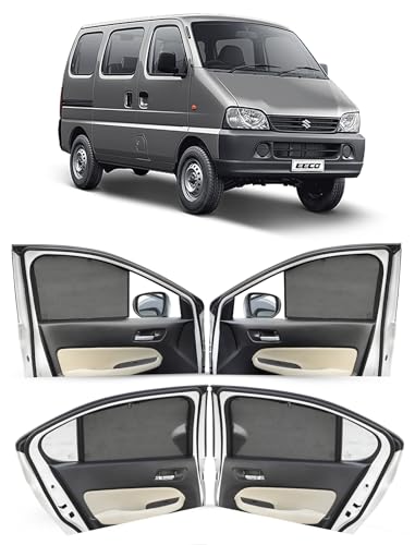 Image of Autofact Car Sunshades for Maruti Eeco, UV Protection, Useful Car Accessories, Custom fit Sun Shades for Side Windows, Set of 6