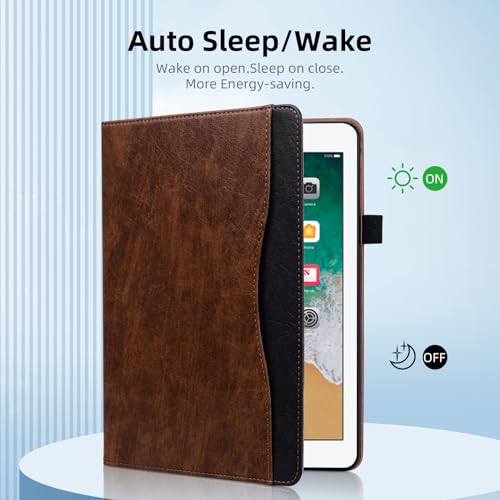 ipad 9世代 ケース ipad 8世代 ケース ipad 7世代 ケース ipad pro 10.5 ケース ipad air3 ケース スタンディング機能 オートスリープ機 Pencilホルダー付き ビジネススタイル 柔らかいTPU 超軽量 耐衝撃 カードスロットと現金収納機能 防塵 TOO&SOO ipad 10.2 ケース 2019 2020 2021 - 茶色