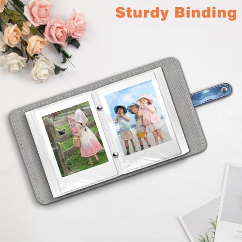 Fintie Mini Fotoalbum für 2x3 Zoll Filme - 52 Taschen kleine Alben für Fujifilm Instax Mini Sofortbildkamera/Polaroid Hi-Print Bilder, Kpop Fotokartenhalter Binder, (Ozean Marmor)