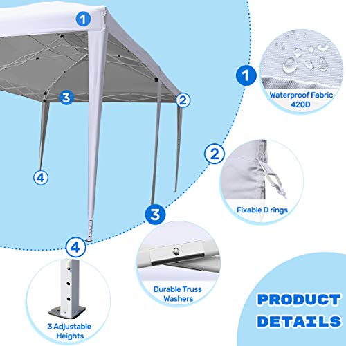 image for Quictent 10x20 ft Ez Pop up Canopy Tent Instant Shelter Party Tent Out