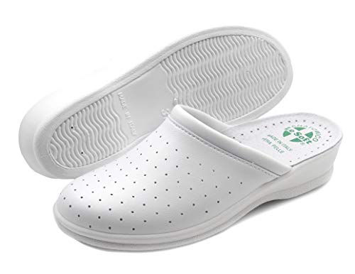 Poligono Pantoufles Sanitaires Homme et Femme, Pantoufles Professionnelles Fermées, Sabots Sanitaires, Chaussures Orthopédiques Confortables, Semelle...