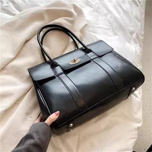 Womens Briefcase Women Work Bag Female Commuter Handbag Briefcase Handbag Business Work Bag(Black)