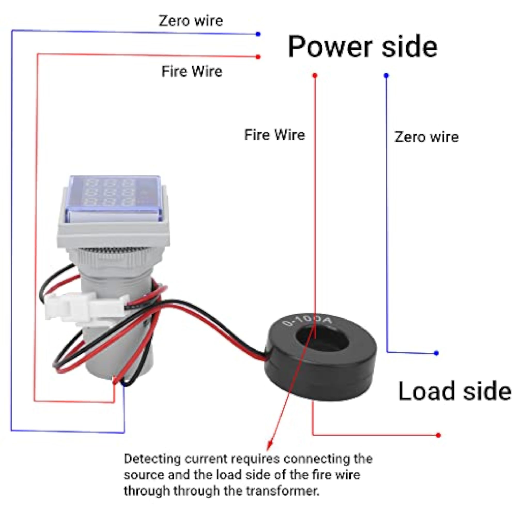 LED Display AC Voltmeter Ammeter Voltage Current Tester