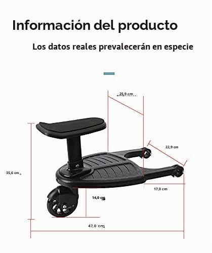 Miniatura 2 de Lxluoo Comfort Wheel Board - Pedal Para Cochecito De Bebé, Adaptador Para Cochecito De Bebé Con Asiento, Puede Acomodar A Niños Menores De 55 Libras