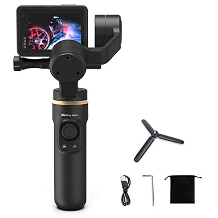 INKEE 3-Axis Handheld Gimbal Stabilizer Anti-Shake with Tripod Vertical/Horizontal Time-Lapse Shooting Compatible for GoPro 9/8/7/6/5,Insta360,One R,OSMO Action