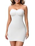 ANNZHIBRA Strapless Shapewear Slip for Women, Tummy Control Seamless Full Slip with Removable Straps