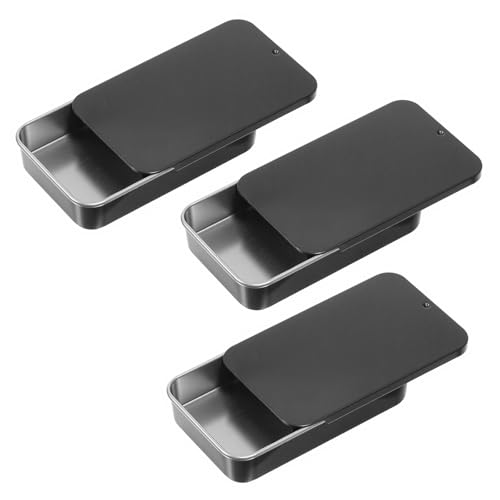 Lot de 3 boîtes de rangement rectangulaires pour fil dentaire - Petites boîtes en métal - Boîte de rangement rectangulaire rechargeable pour voyage, hôtel