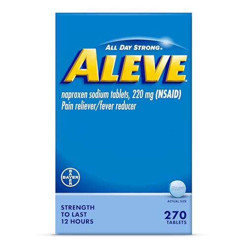 Aleve Pain Reliever & Fever Reducer Tablets, Naproxen Sodium, Headache, Back and Body Pain Relief Medicine, 270 Count