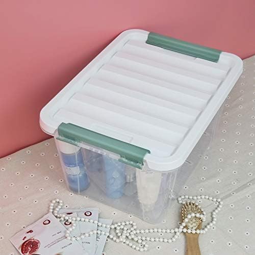 Gloreen 20L Clear Storage Box with Lid, Multipurpose Handled Plastic Boxes