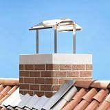 LoogCape Cappa per camino argento, 40 x 40 x 37,5 cm, in acciaio inox, resistente alle intemperie, accessorio per camino per esterni, protezione da pioggia e sporco, design moderno, facile da montare