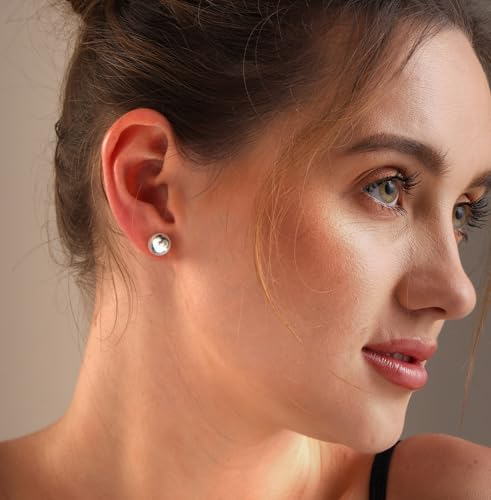 Charmsy 925 Sterling Silver Ball Post Stud Earrings for Women | Round Hammered Lightweight Disco Classic Ball Stud Earring for Women Teen | Sizes 3mm-11mm2