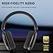 Wireless Over Ear Headphones, Noise Canceling Bluetooth 5.3 Head-Phones with Microphones,Hi-Res Audio,24H Playtime,HiFi Audio Adjustable Heads for iPhone/Android/Samsung - Black