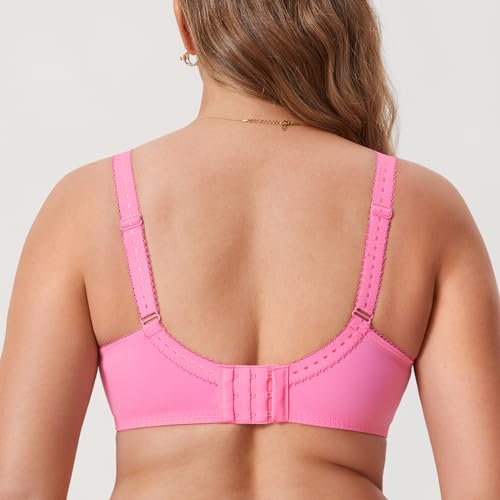 Image of DELIMIRA Women's Plus Size Full Coverage Underwire Unlined Minimizer Lace Bra