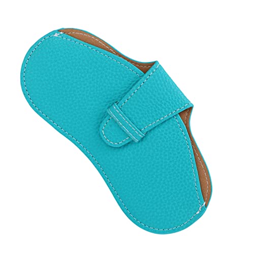 Image of Leather Sunglasses Case, Portable Soft Leather Sunglasses Bag, Flexible Sunglasses Pouch Slim Case for Men and Women(blue)