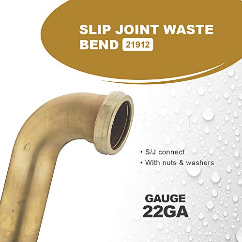 Flexcraft 21912 Slip Joint Waste Bend for Tubular Drain Applications 1-1/2 in. x 12 in, 22GA Brass by HIGHCRAFT - Used condition - Image 4