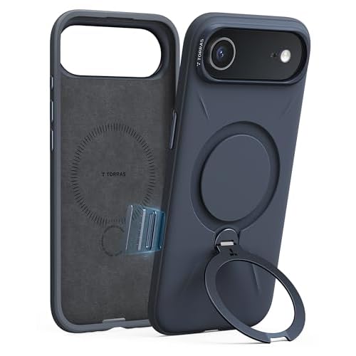 TORRAS Q3 Silicone 360 Spin for iPhone Air Case with Stand, Fit for MagSafe, Magnetic Ring Kickstand with Camera Control, Liquid Silicone Rubber Soft