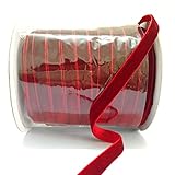 Cinta de terciopelo rojo vintage de 50 yardas de ancho con carrete para bodas, decoración del hogar