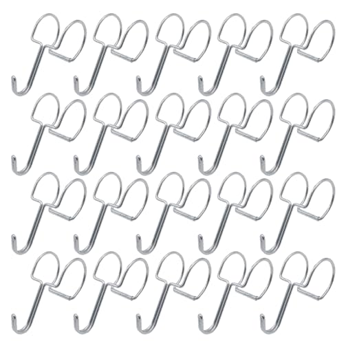 ONEBO 20 Pcs 304 Stainless Steel S Shaped Hooks,Hanging Rod Hanging Hooks Sliding Wardrobe Pipe Hangers,Anti-Drop Metal Hangers Hanging Hook,for Kitchen Work Shop