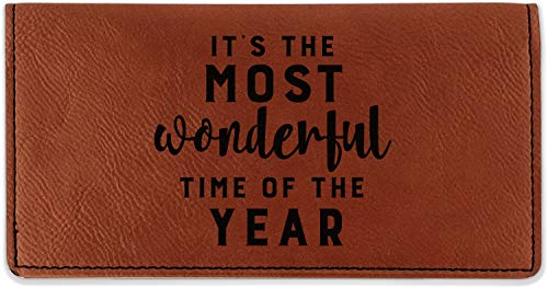 RNK Shops Christmas Quotes and Sayings Leatherette Checkbook Holder - Double Sided