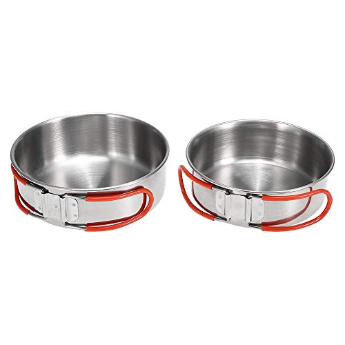 Nishore 2 Pcs Tigelas De Aço Inoxidável para Placas de Jantar de Cozinha Ao Ar Livre de Acampamento