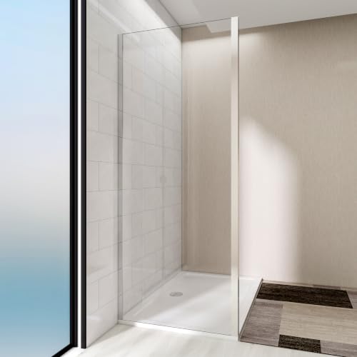 Image of 700mm Chrome Framed Shower Side Panel, 5mm Tempered Safety Glass Bathroom Glass Panel for Shower Enclosure