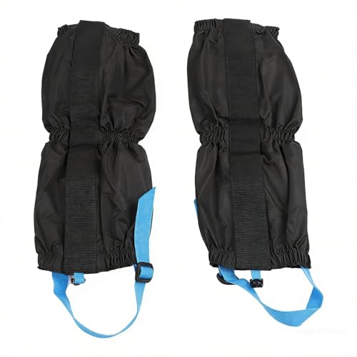 Waterproof Hiking Gaiters For Men Women Kids Black Snow Boot Covers With Zipper Elastic Strap For Camping Trekking Climbing Outdoor Winter Sports Prot