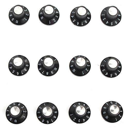 Fastrohy 12Pcs Guitar Amp Knob Amplifier Skirted Knobs Volume Tone Control For Fender, Black #TOP1