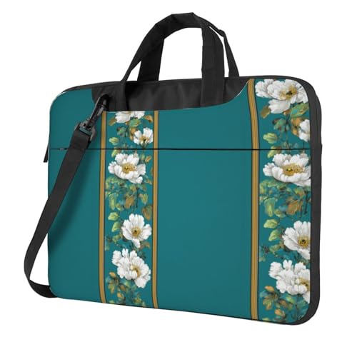 Housse ordinateur 15,6 pouces rembourrée sacoche florale verticale teal