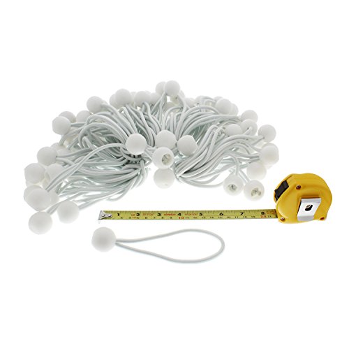 Abn Ball Bungee Cord – 6In White Bungee Loops Small Bungee Cords With Balls Bungee Tie Downs, 100 Pack #TOP3