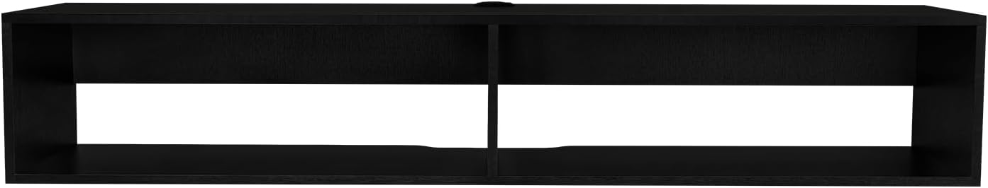 Tuhome Warrior Floating TV Stand with Two Open Media Shelves, Integrated Cable Management, Wall-Mounted Space-Saving Design, Modern Storage Solution for Electronics and Décor, Ideal for Enhanci