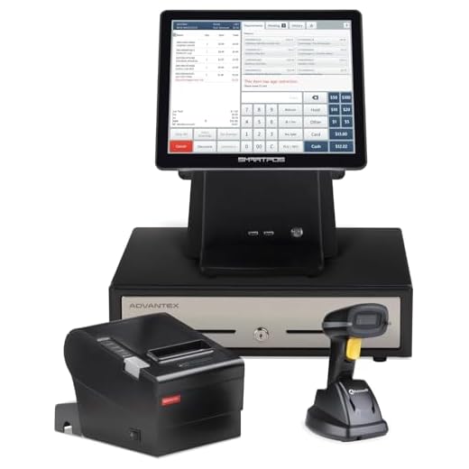 SmartPOS-129 Complete POS Bundle with Integrated Payments — Professional POS Bundle for Small Business: Cashier Touch Screen, Customer-Facing Display, Cash Drawer, Receipt Printer, Barcode Scanner