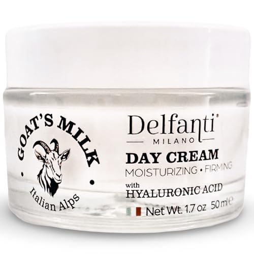 Delfanti-Milano • GOAT'S MILK with HYALURONIC ACID Moisturizing and Firming DAY CREAM • Face and Neck Moisturizer • Made in Italy