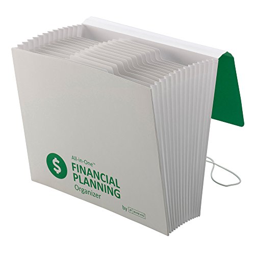 Smead All-In-One Financial Planning Organizer, 13 Pockets, Letter Size, Flap With Elastic Cord Closure, Green/White (92071) #TOP2