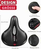 Fahrradsattel, Bequem Weich Memory Foam Ergonomisch Stoßdämpfend Atmungsaktiv Fahrrad Sattel...