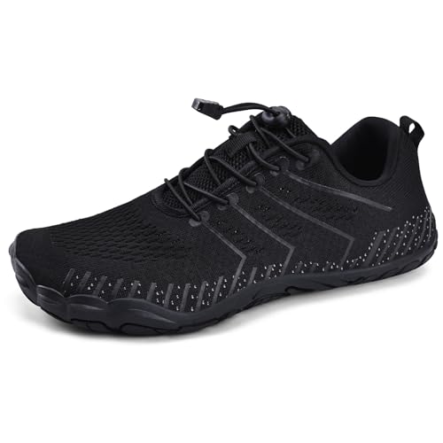 Image of WateLves Water Shoes Women Men Anti Slip Barefoot Wide Toe Beach Breathable Walking Shoes Minimalist Zero Drop Sneakers for Beach Travel Hiking(A-Black,38)