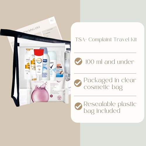 Women’s Mini Travel Toiletries Set – Travel Size Toiletries Under 100ml, Airport Security Approved Essentials with Clear Travel Bag for Holiday, Hospital, Maternity, Camping - Image 2