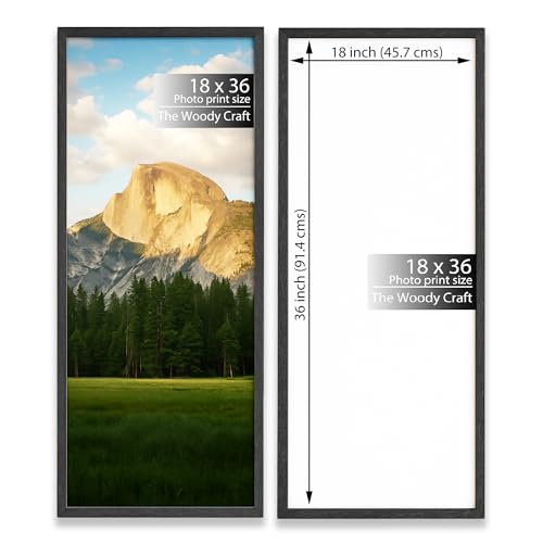 Image of 18x36 Photo Frame | Black Photo Frame For Wall | Vintage Wall Frame | Wooden Photo Frame With Premium Finish | Modern Big Photo Frames For Wall | Ideal Hanging Photo Frames For Wall Decoration