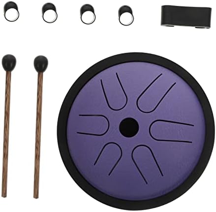 Mikinona Purple Instrument Yoga Healing Adult Concert Hand Beginners Alloy -tone Accessories Mallets Storage Delicate Meditation Inch Drum Travel Music Percussion for Camping Drumstick