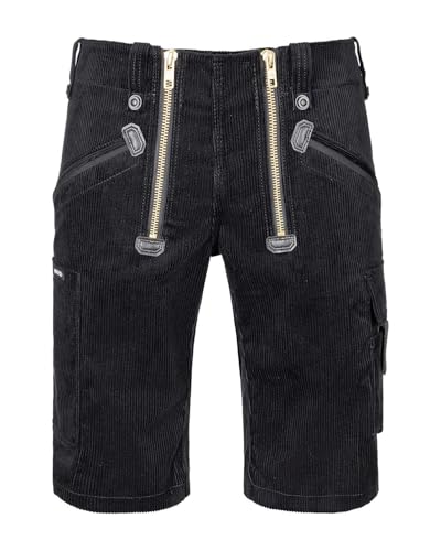 OYSTER Liam Zunfthose für Herren, Kurze Arbeitshose aus GenuaCord, Werkzeug- und Zollstocktasche, schwarz, 56