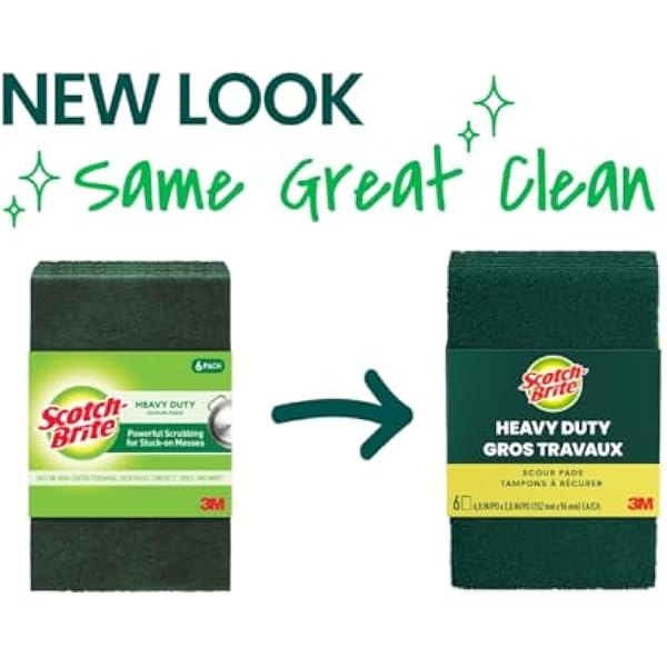 Кухонная губка Scotch-Brite Heavy Duty, зеленая, 30 штук