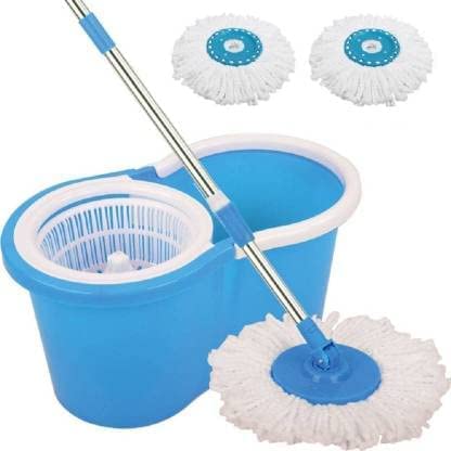 Jaimy Big Bucket Floor Cleaning Quick Spin Mop with 3 Microfiber Refills (Blue), Plastic (B0BMGSTVDD) Amazon Price History, Amazon Price Tracker