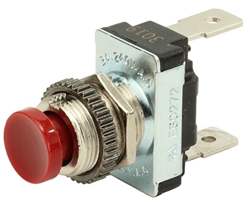 Fastronix AC/DC Red Momentary Push Button Switch with 14-16 ga. Terminals