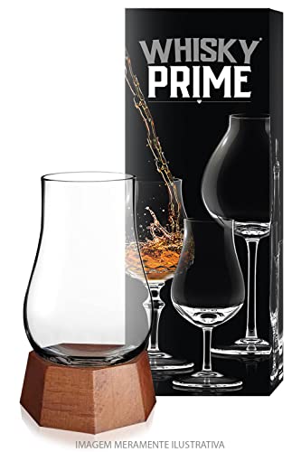 Copo Lignum Lens Degustação Whisky com Base de Madeira