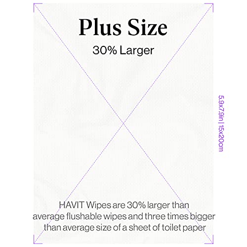 Havit Signature Edition Wipes For Women - 360 Flushable Wet Wipes For Adults, Unscented Feminine Wipes, Pure Aqua, Ph Balanced Wipes, Infused With Green Botanicals, Safe For Sensitive Skin, Daily Use (Total Of 360 Wipes - 6 Packs Of 60) #TOP5
