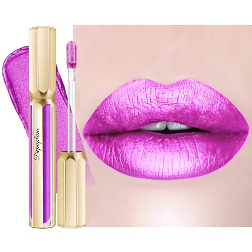 Image of Depuplum Purple Lipsticks for Women Metallic Glitter Lipstick Long Lasting