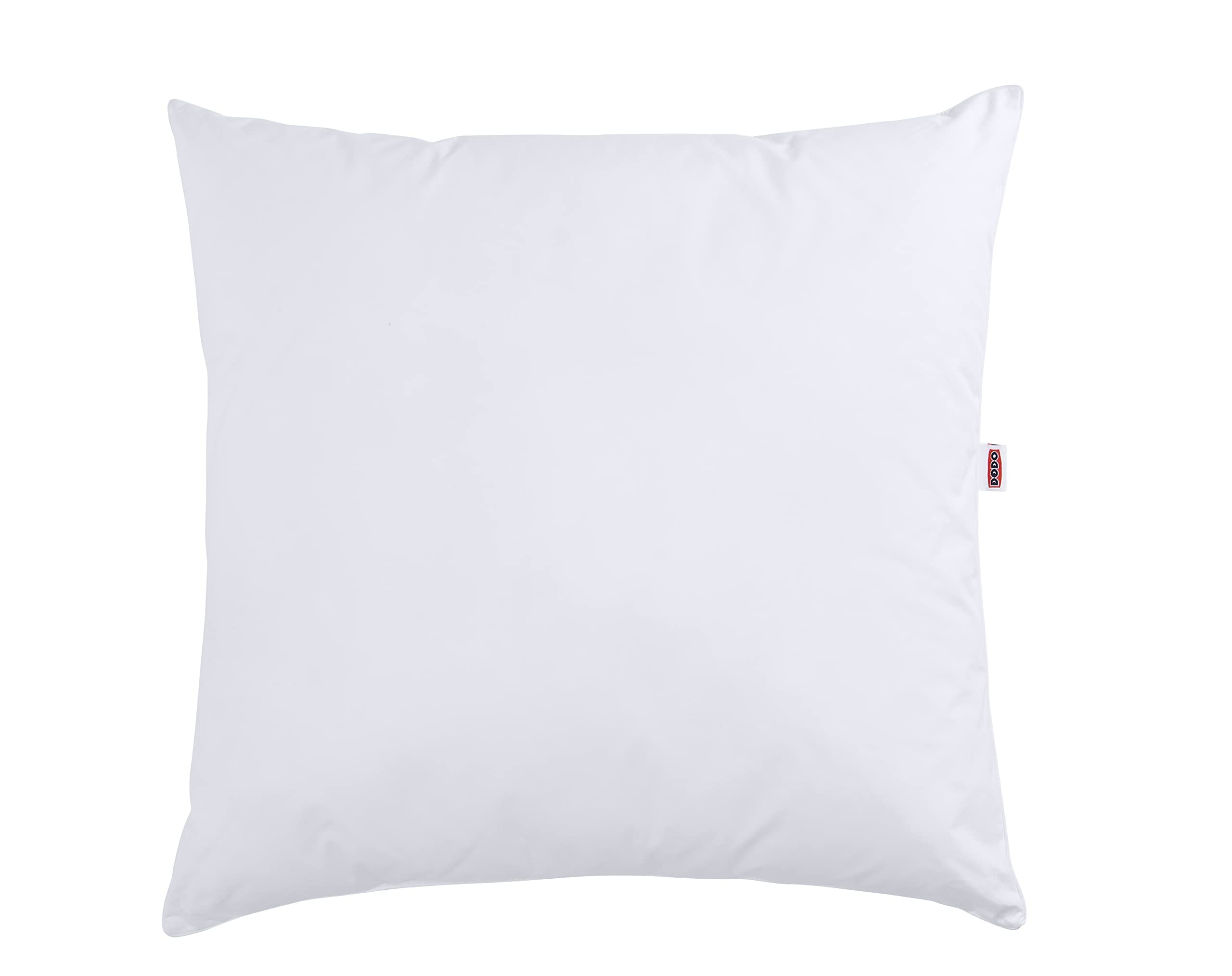 DODO - Oreiller Naturel Anti-acariens 65x65 cm - Confort Médium, Zip Invisible - Enveloppe 100% Coton Percale - Garnissage 30% Duvet 70% Plumettes - Lavable en Machine à 40°C