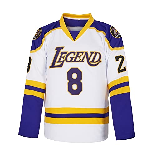 Legend 8 Legacy24 Men's Legend 8 24 Movie Ice Hockey Jersey Stitched (As1, Alpha, 3X_L, Regular, Regular, White) #TOP1