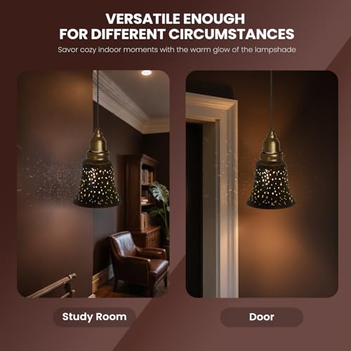 Image of Ceiling Fan Light Covers, 4 Pack Bronze-Gold Pendant with 1-5 /8 inch Fitter, ALUCSET 4.72 inch Height and 4-3 /4 inch Diameter, Metal Bell Shaped Cover for Chandelier Pendant Light Wall